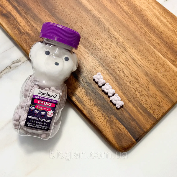 Sambucol Kids Chewable Teddies №60 ведмежуйки (Самбукол Теддіс для дітей від 4 до 12 років) 0000003252 фото