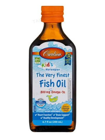 Carlson Labs Kid's The VeryFinest Fish Oil 800 mg Omega-3 для дітей з 1-го року зі смаком апельсину, 200мл 0000002902 фото