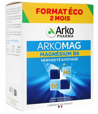 Arkopharm Arkomag Магній + віт.В6 для дорослих і дітей з 6ти років, 120капс 0000000426 фото