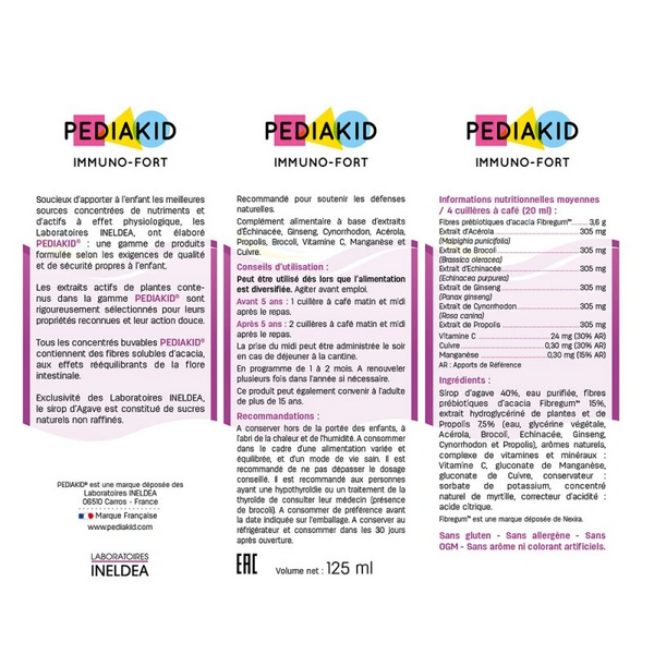 PEDIAKID IMMUNO-FORT Питний сироп ІМУНО-ФОРТ для зміцнення імунітету, 250мл 0000000660 фото