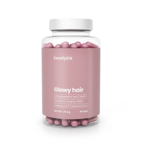 BeastPink Glowy Hair Вітаміни для комплексного догляду за блискучим і сильним волоссям без схильності до випадіння, 90капс 0000001616 фото