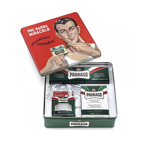 Proraso набір для чоловіків (крем для голін 150 мл + бал після гол 100 мл + крем перед брит 100 мл) 0000001934 фото