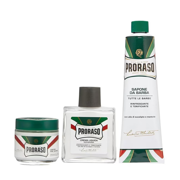 Proraso набір для чоловіків (крем для голін 150 мл + бал після гол 100 мл + крем перед брит 100 мл) 0000001934 фото