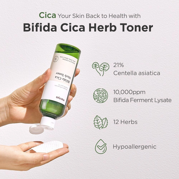 Manyo Bifida Cica Herb Toner Тонер заспокійливий з комплексом центелли та біфідобактеріями, 210мл 0000002246 фото